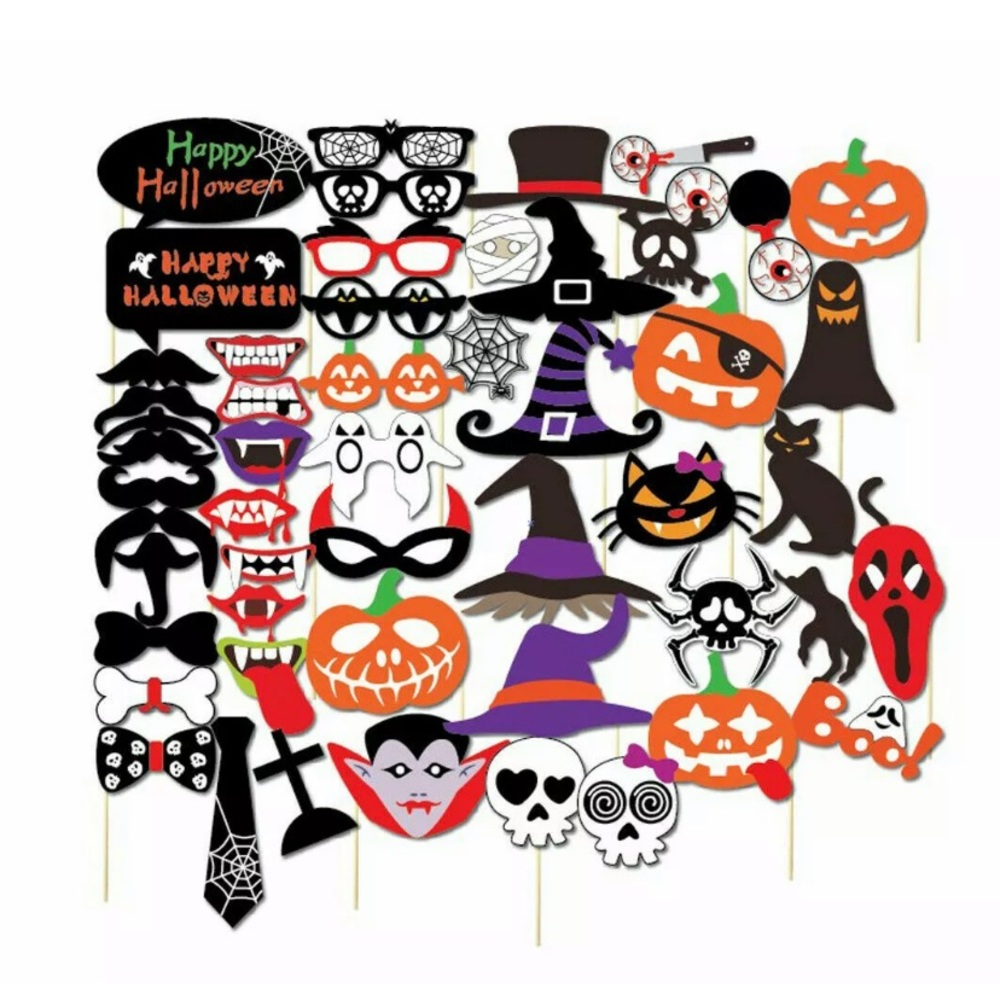 halloween party prop set Photo Booth pictures kid adult scary silly fun
